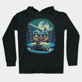 Christmas Vacation Poster Art Car Parked Front House In The Snow Hoodie